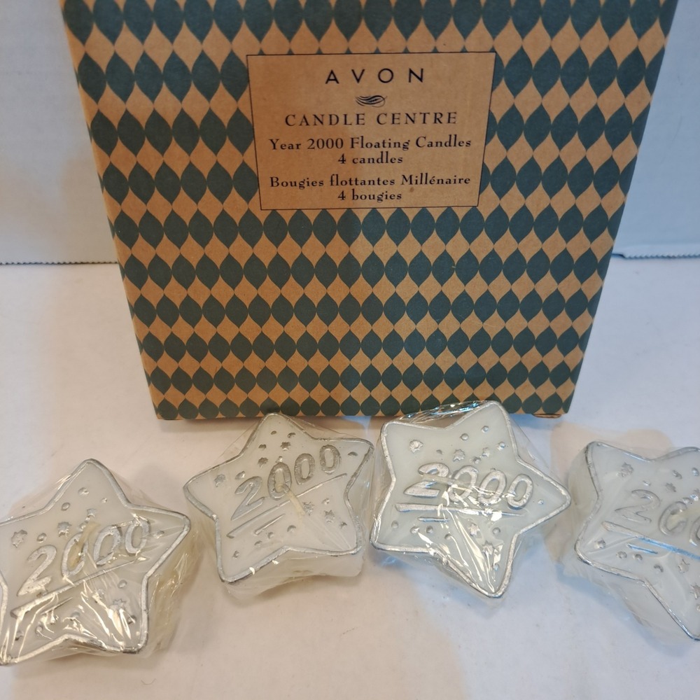 Vintage Avon Millennium Year 2000 Star Floating Candles Set of 4 Boxed